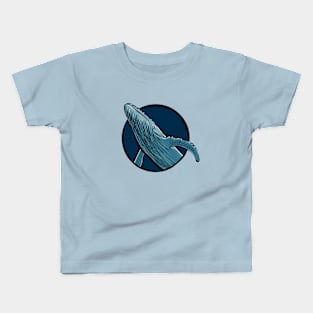 Blue whale in colour Kids T-Shirt